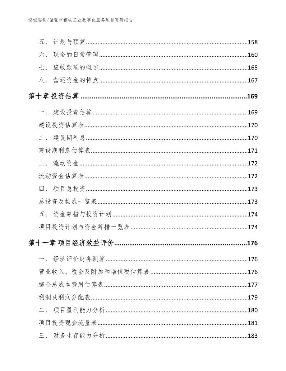 诸暨市钢铁工业数字化服务项目可研报告模板范文_第5页