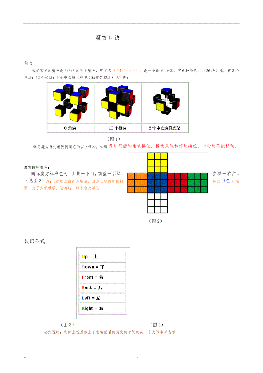 初学者使用的魔方口诀3380415325_第1页