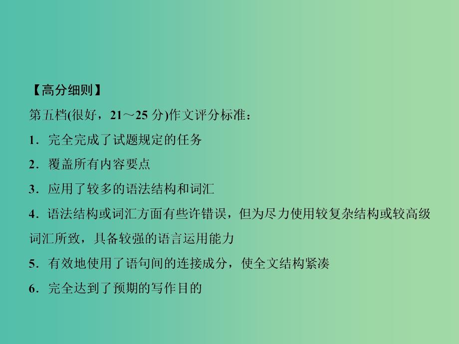 高三英语二轮复习 题型攻略 专题5 写作课堂 高分有法 第1讲 提纲类与应用文课件.ppt_第3页