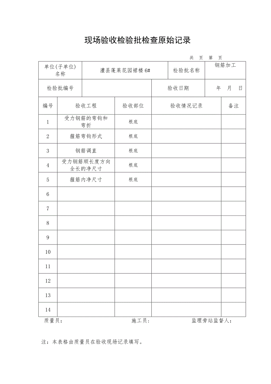 现场验收检验批检查原始记录_第3页