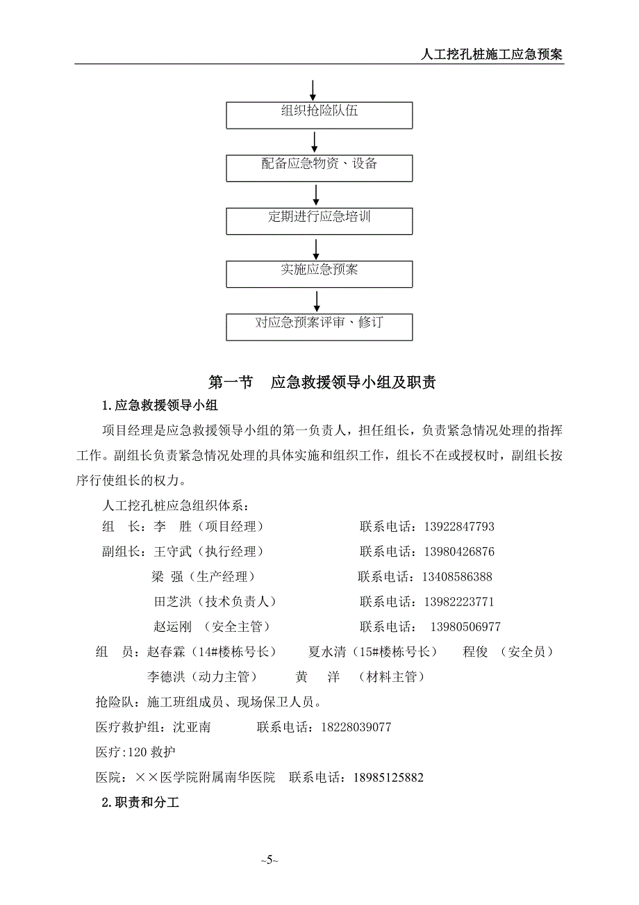 人工挖孔桩施工应急预案范本_第5页