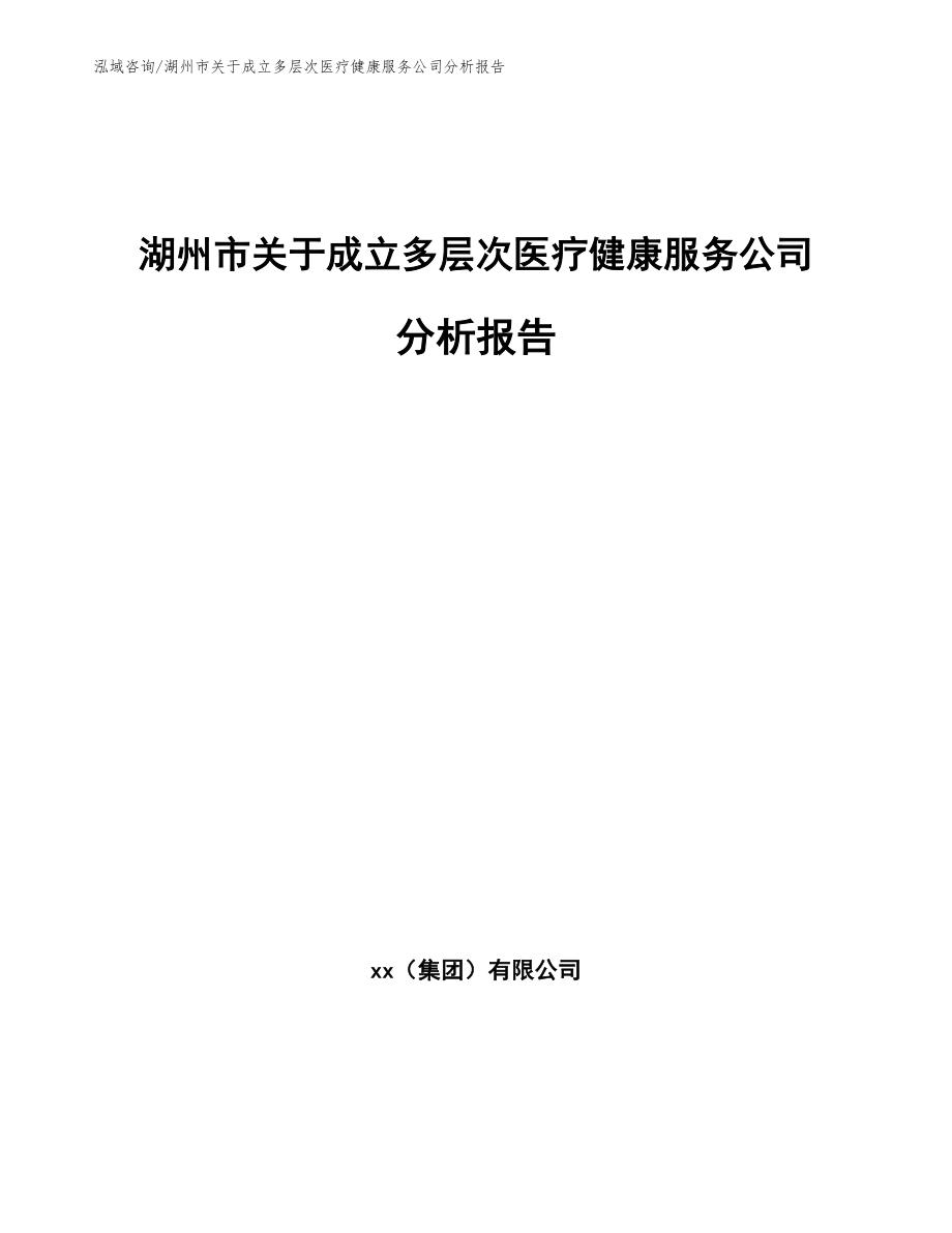 湖州市关于成立多层次医疗健康服务公司分析报告_第1页