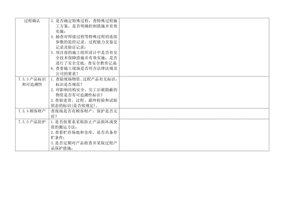 项目部质量管理体系内审检查表_第4页