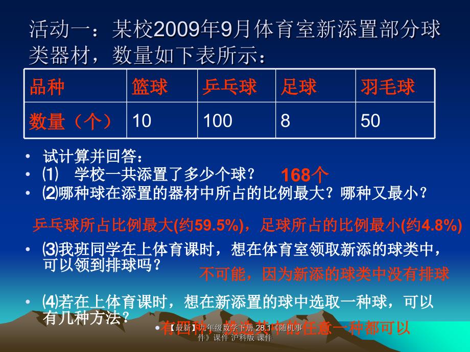 最新九年级数学下册28.1随机事件课件沪科版课件_第2页