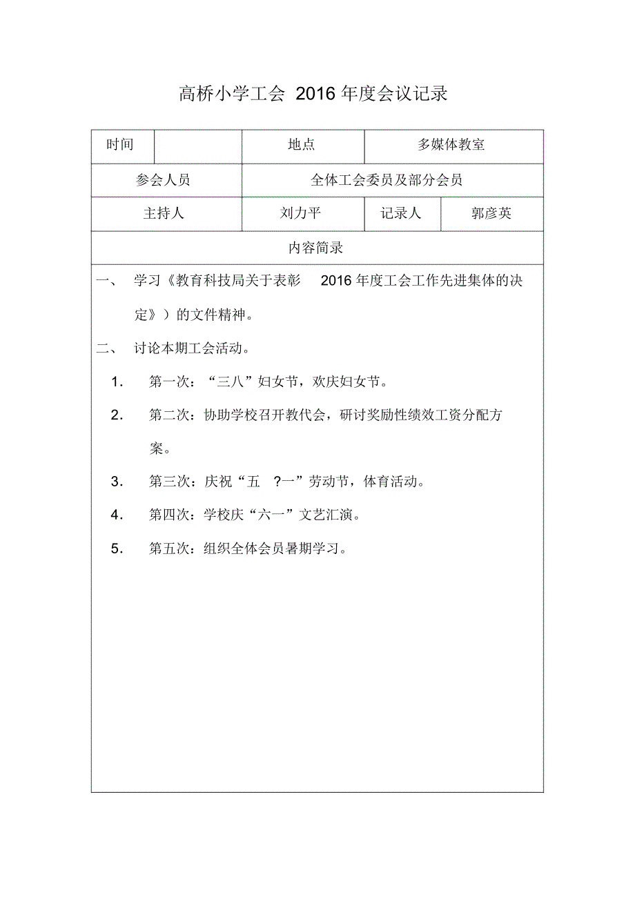 工会会议记录_第1页