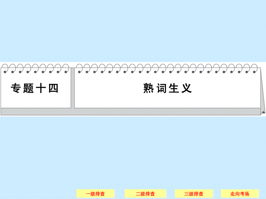 2015高考英语考前核心知识排查课件：专题14熟词生义_第1页