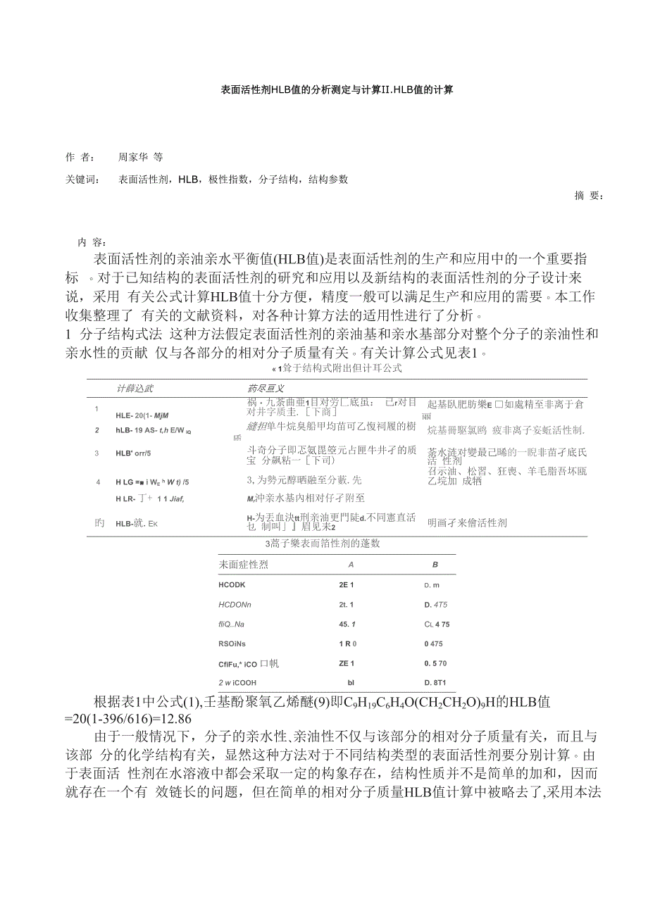 表面活性剂HLB值的分析测定与计算_第1页