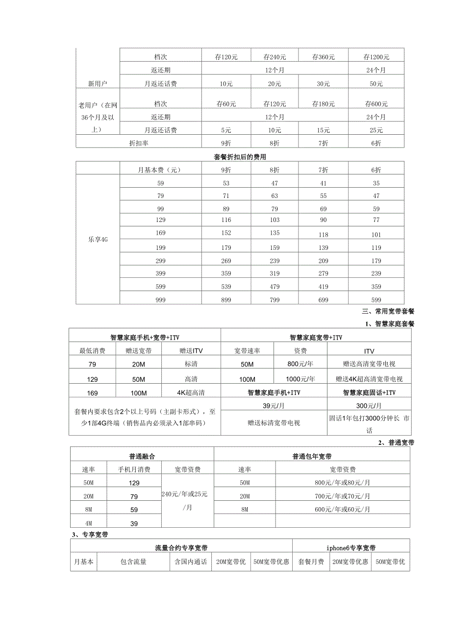 电信业务资费汇总_第3页