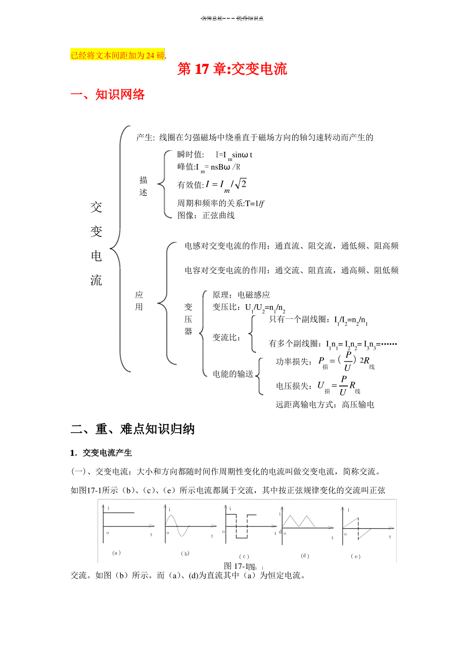 交变电流-知识点总结_第1页