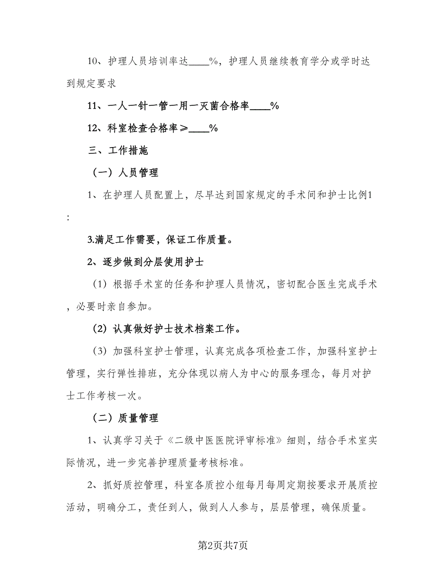 手术室护士长工作计划范本（2篇）.doc_第2页