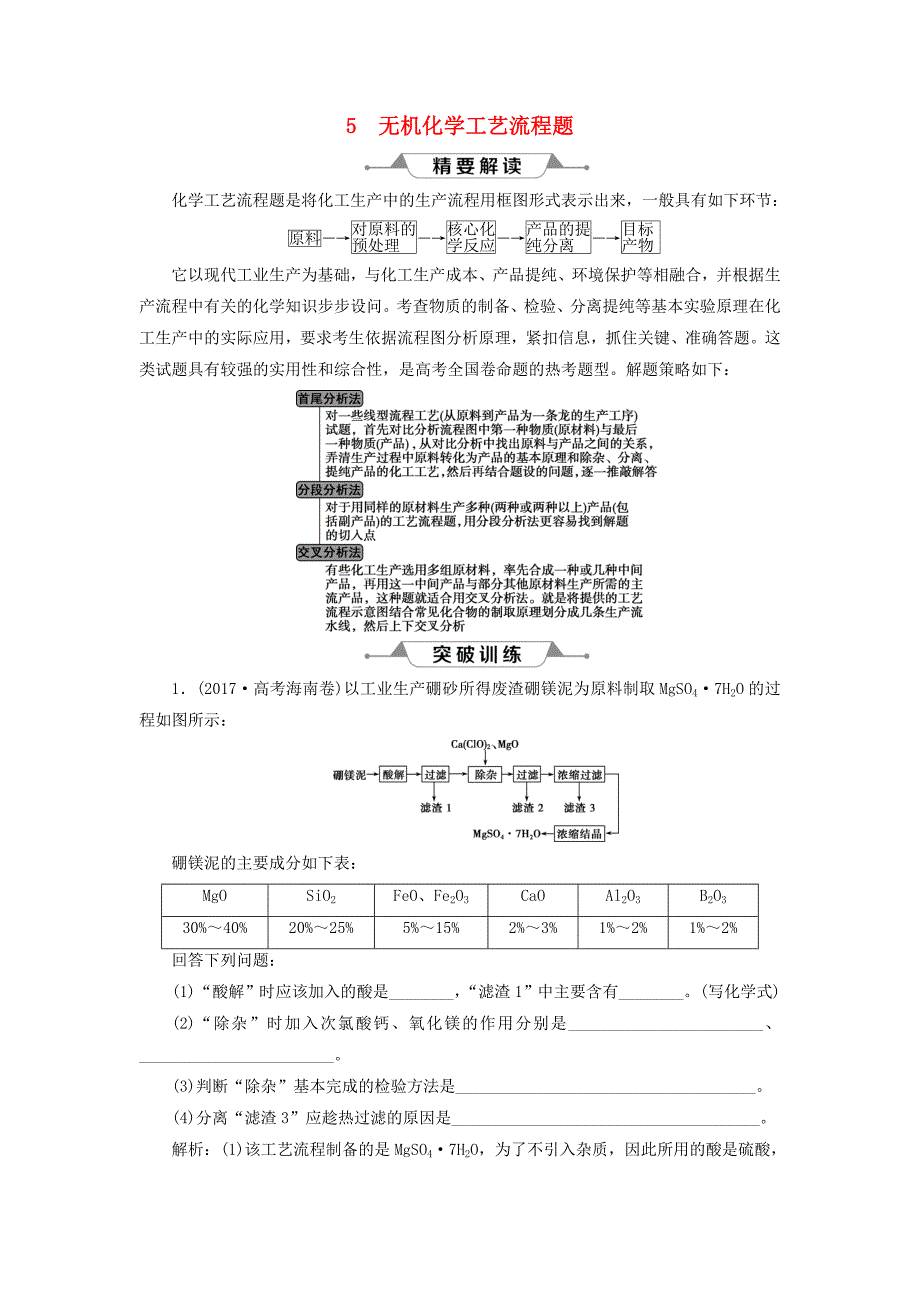 通用版2019版高考化学一轮复习第三章金属及其重要化合物微专题强化突破5无机化学工艺流程题学案新人教版.doc_第1页