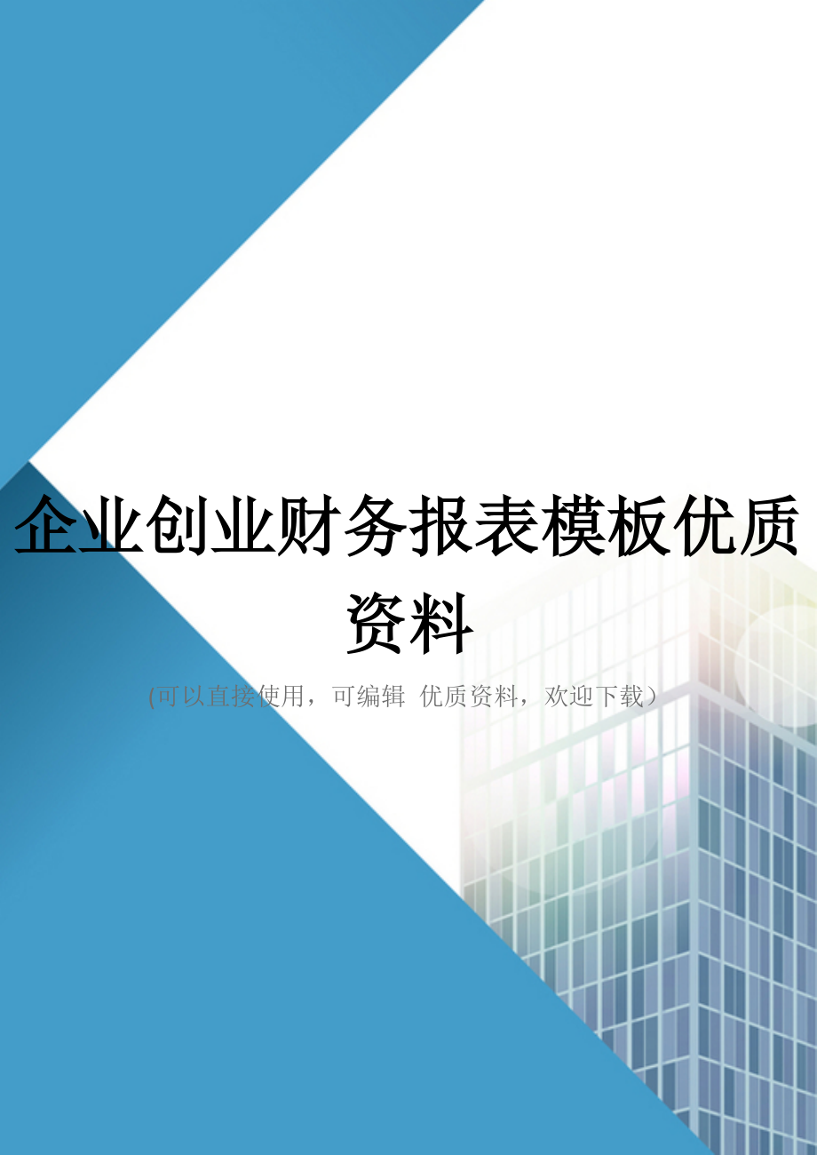 企业创业财务报表模板优质资料_第1页