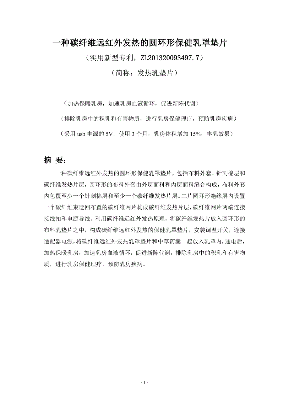 碳纤维胸罩保健垫片创业计划书文摘_第2页