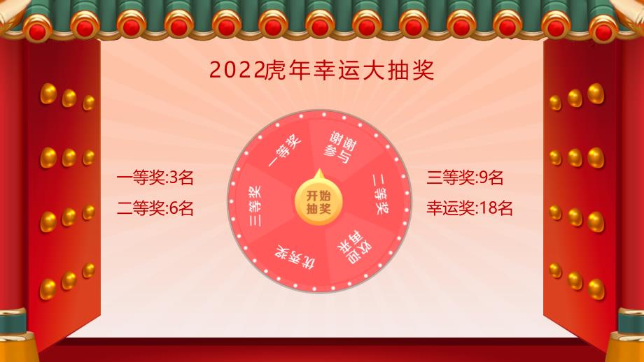 2022红色喜庆虎年幸运大抽奖PPT课件带内容1_第4页