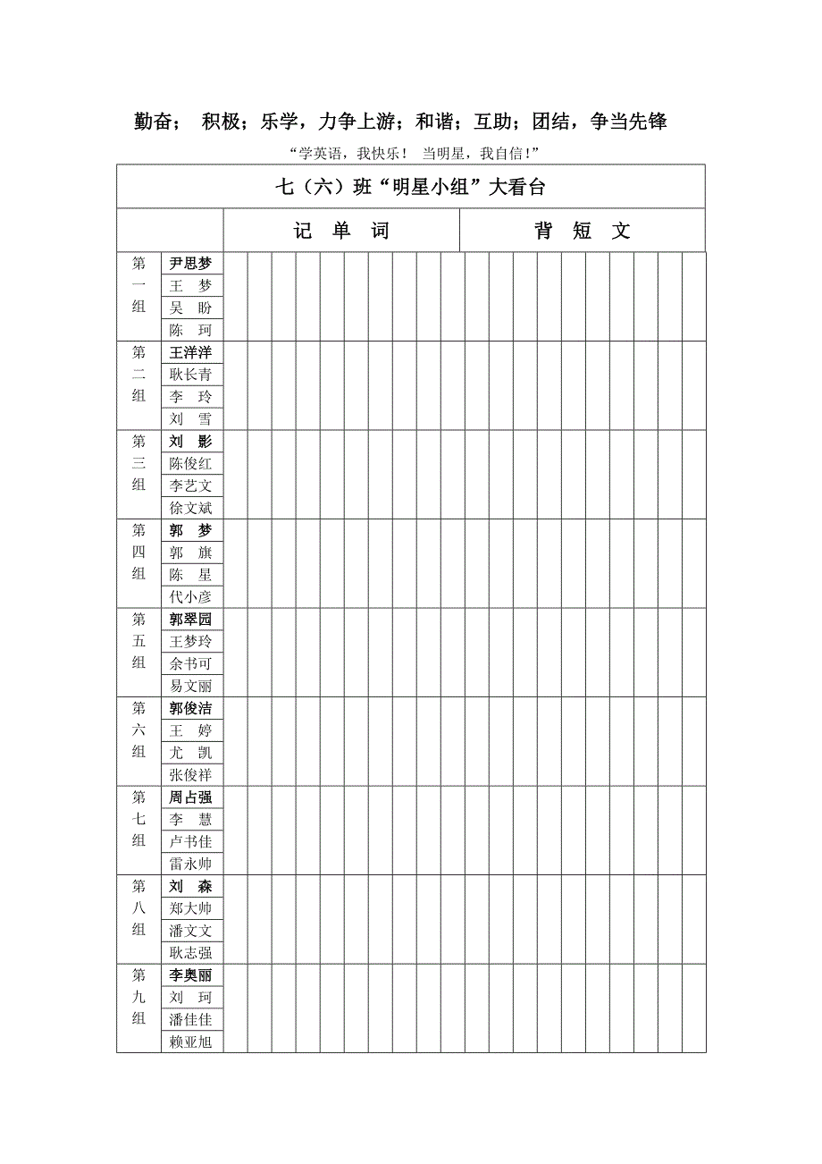 英语课堂活动评价表_第1页