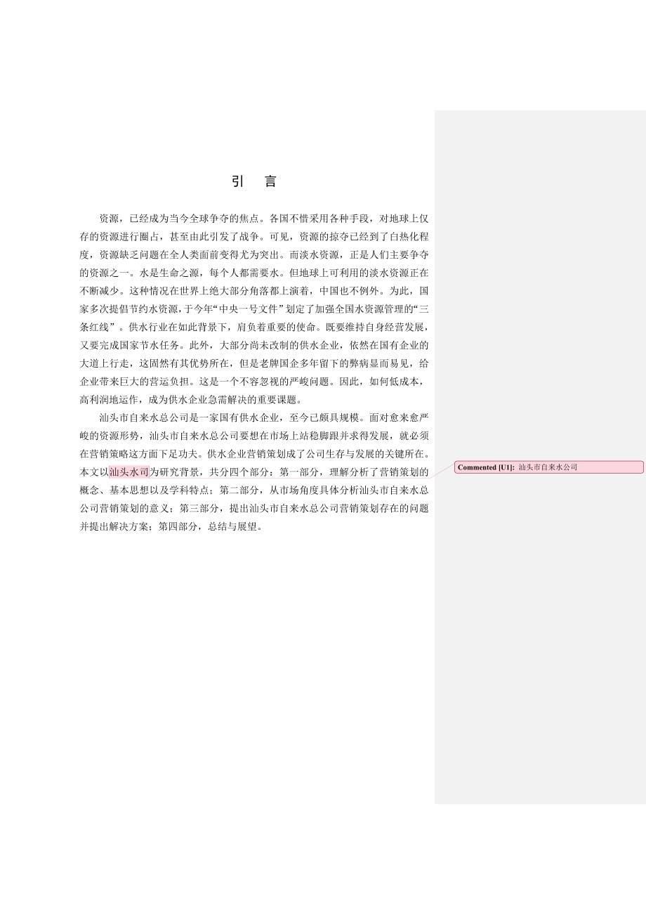 自来水总公司的营销策划分析_第5页