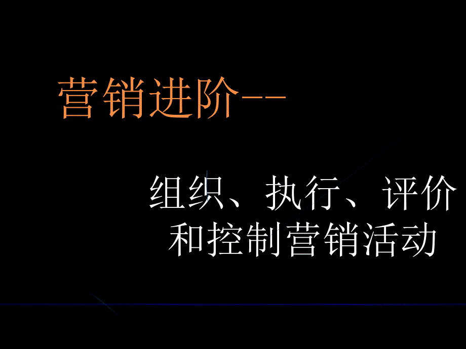 营销进阶组织执行评价和控制营销活动_第1页