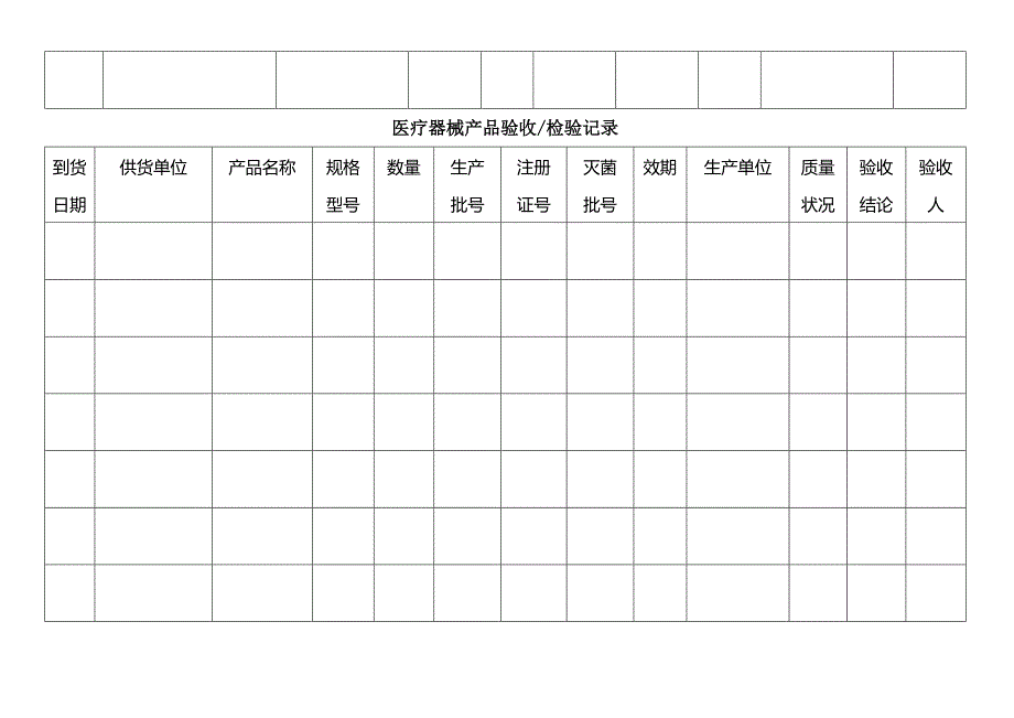 医疗器械质量管理记录表格_第4页