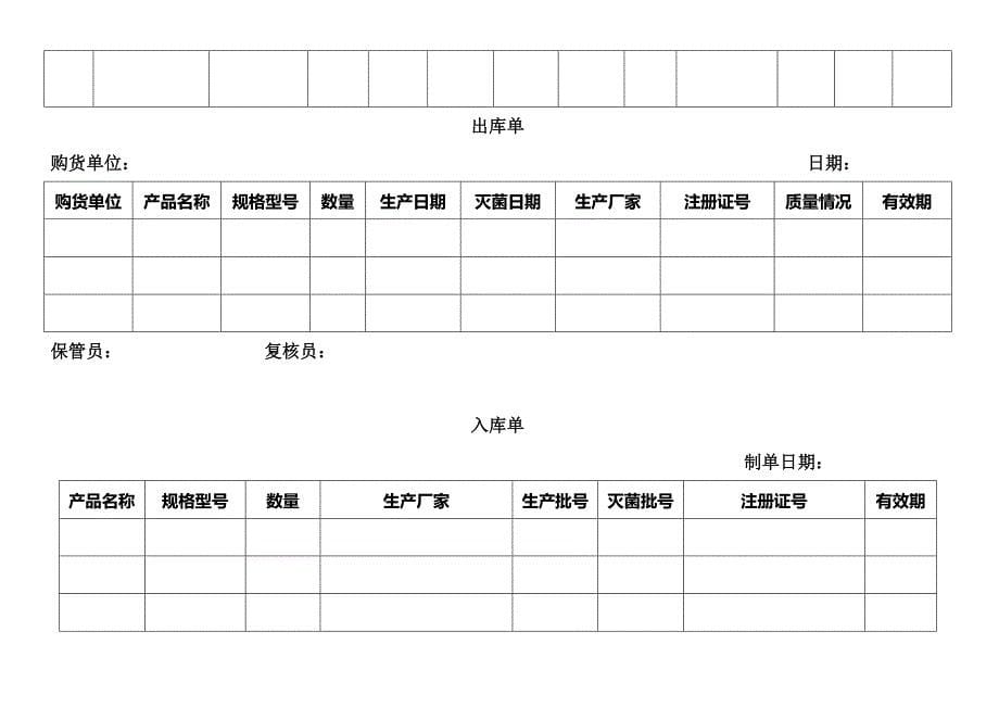 医疗器械质量管理记录表格_第5页