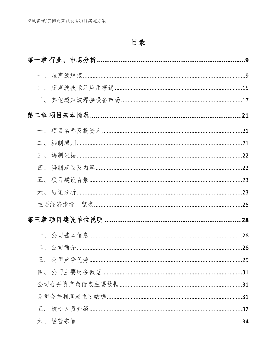 安阳超声波设备项目实施方案_范文模板_第1页