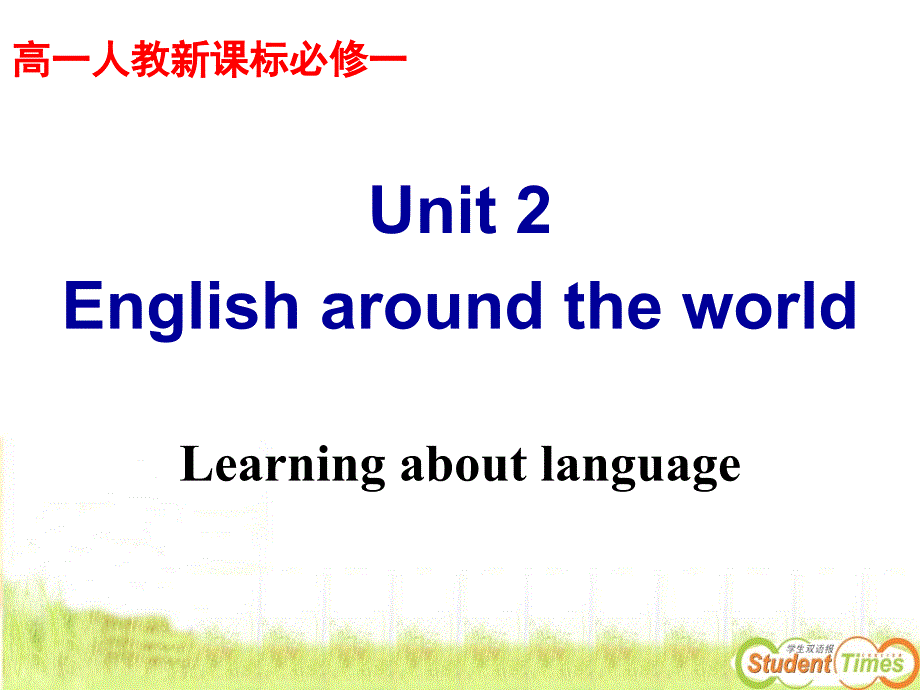 高一英语必修一UNI2Learningaboutlanguage_第2页