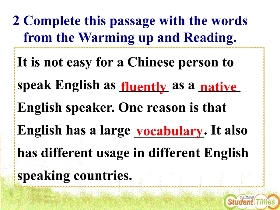 高一英语必修一UNI2Learningaboutlanguage_第4页