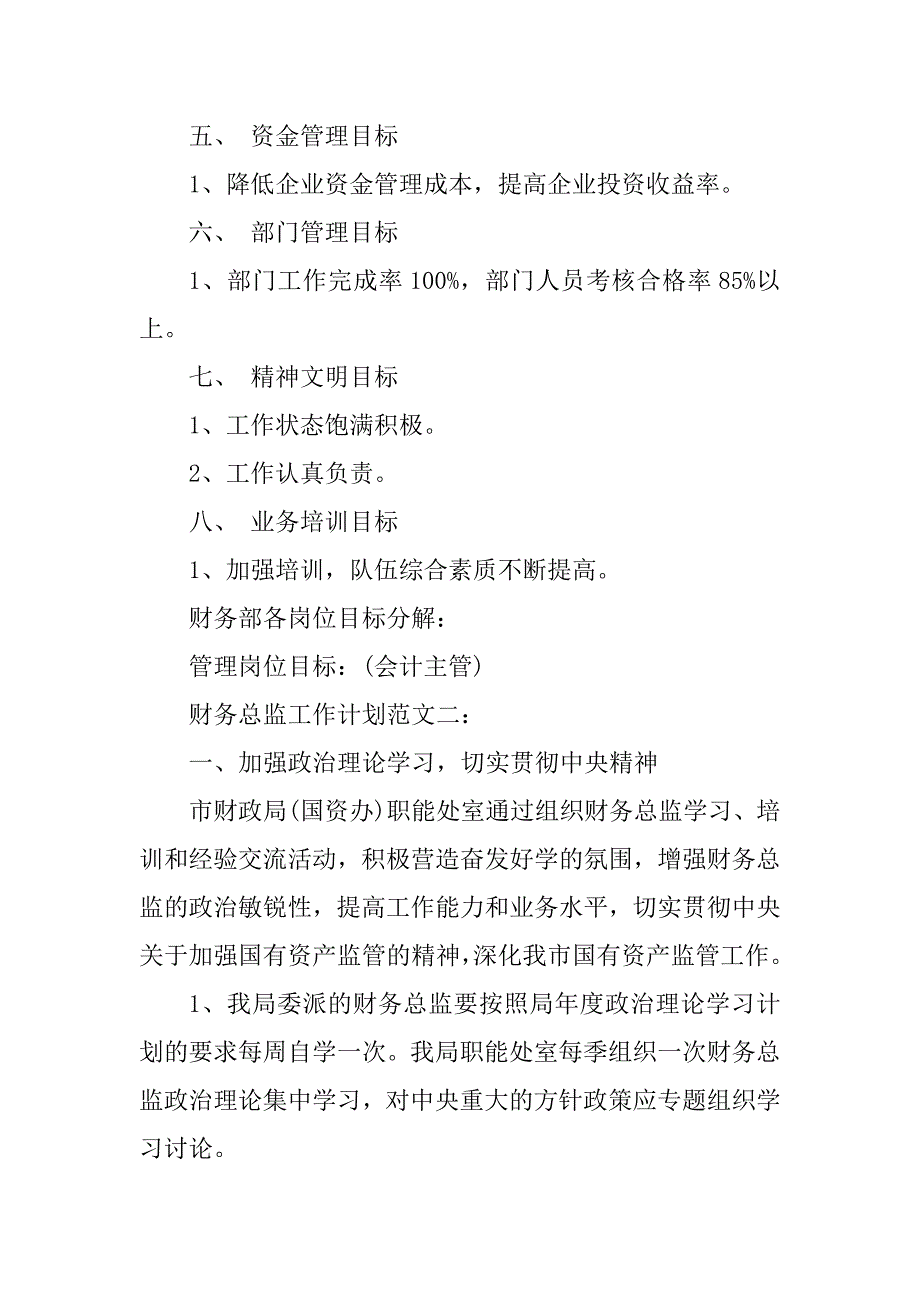 2023年财务总监工作计划范文3篇_第2页