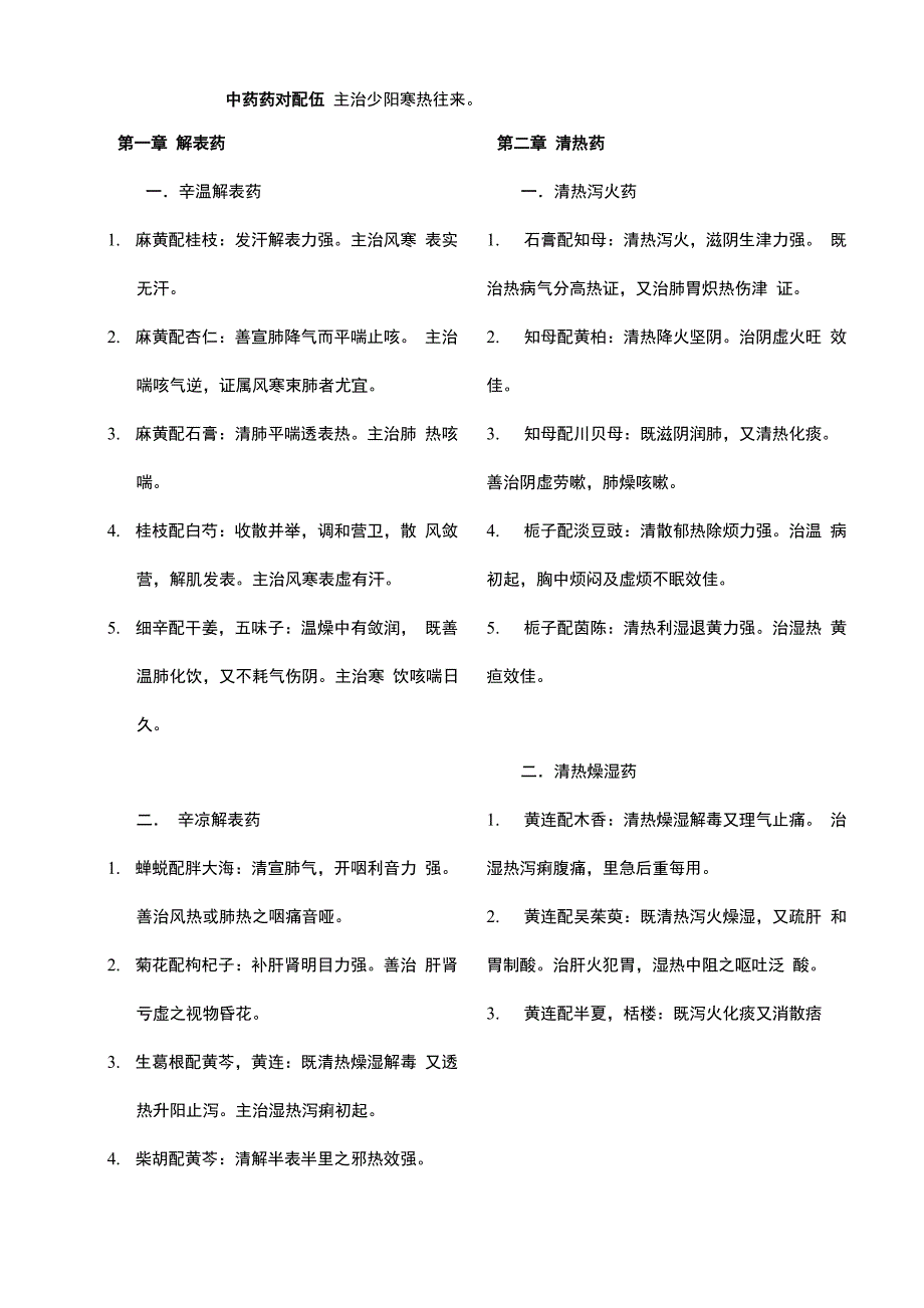 中药药对和配伍总结_第1页