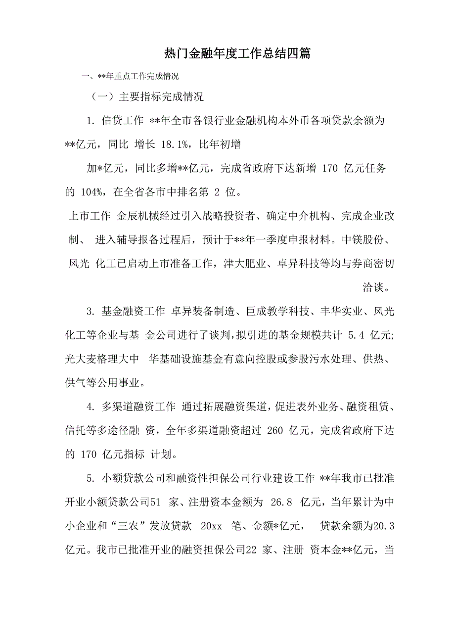 最新金融年度工作总结四篇精选_第1页