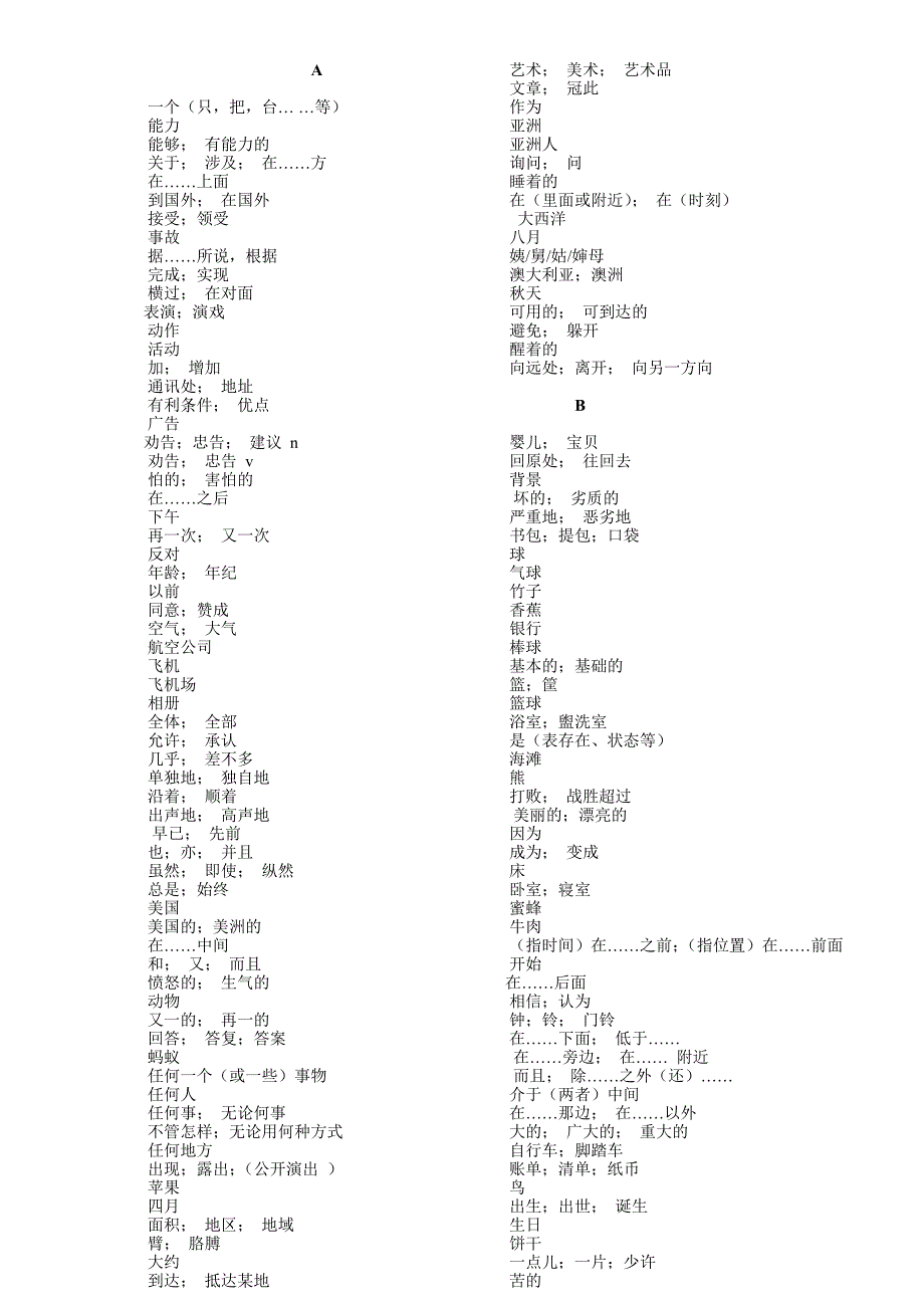 沈阳中考英语必会1600词(汉语版)_第1页