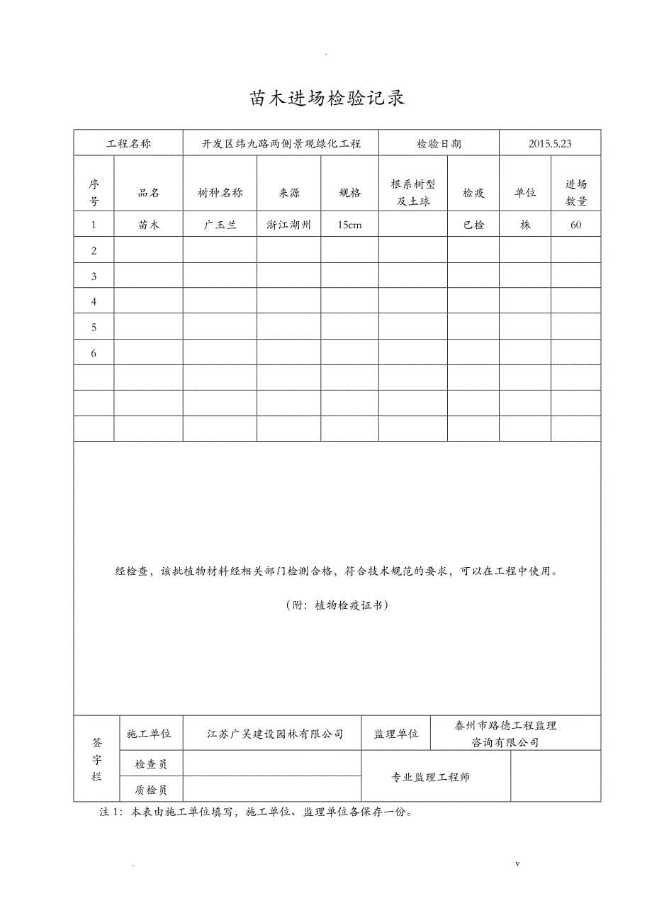 苗木进场检验记录_第5页