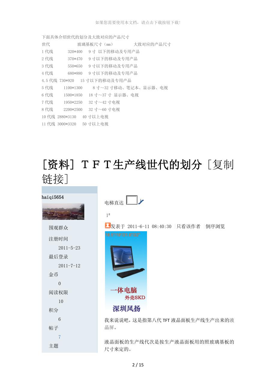 液晶面板的生产线世代如何划分_第2页