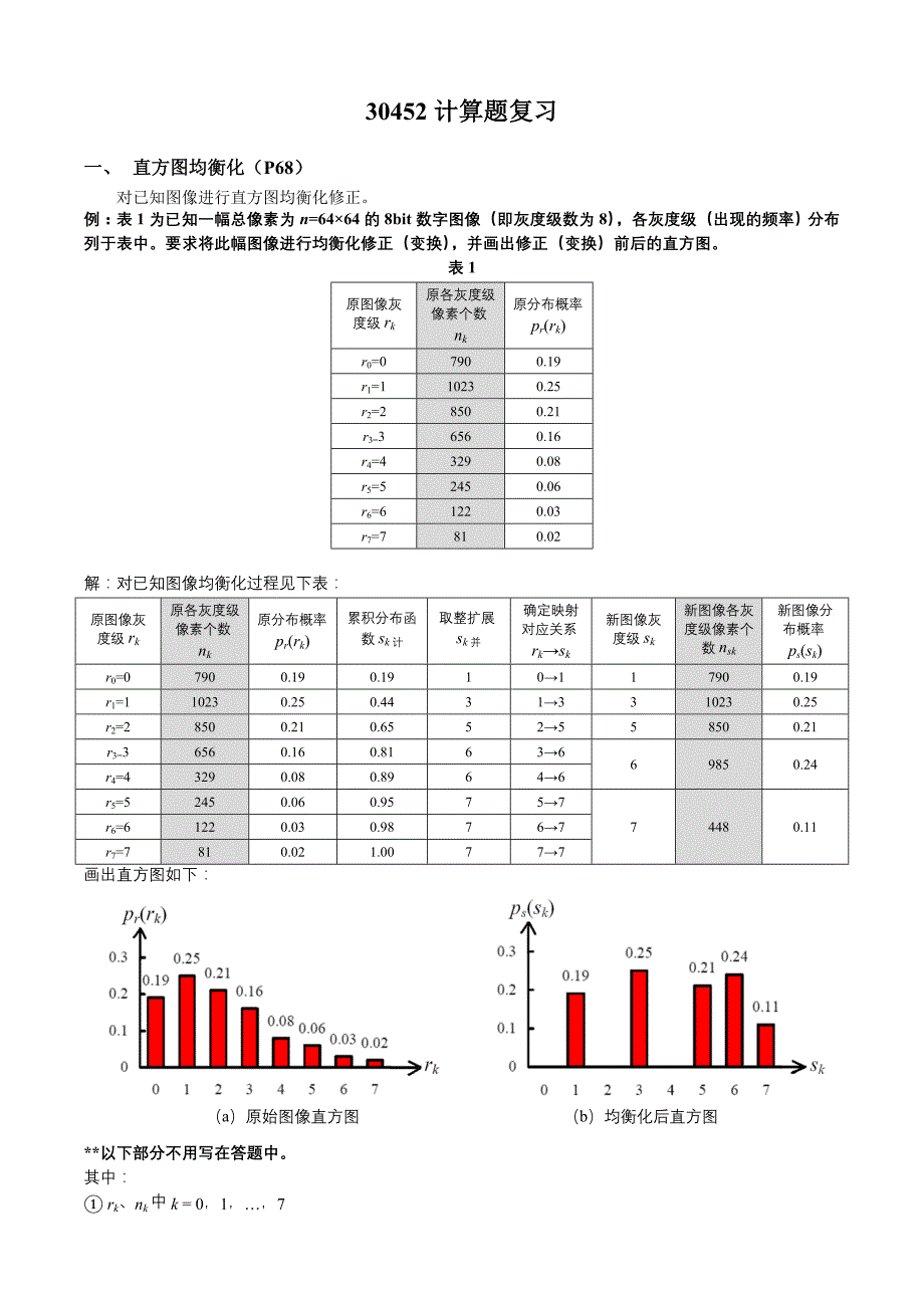 数字图像处理计算题复习精华版要点_第1页