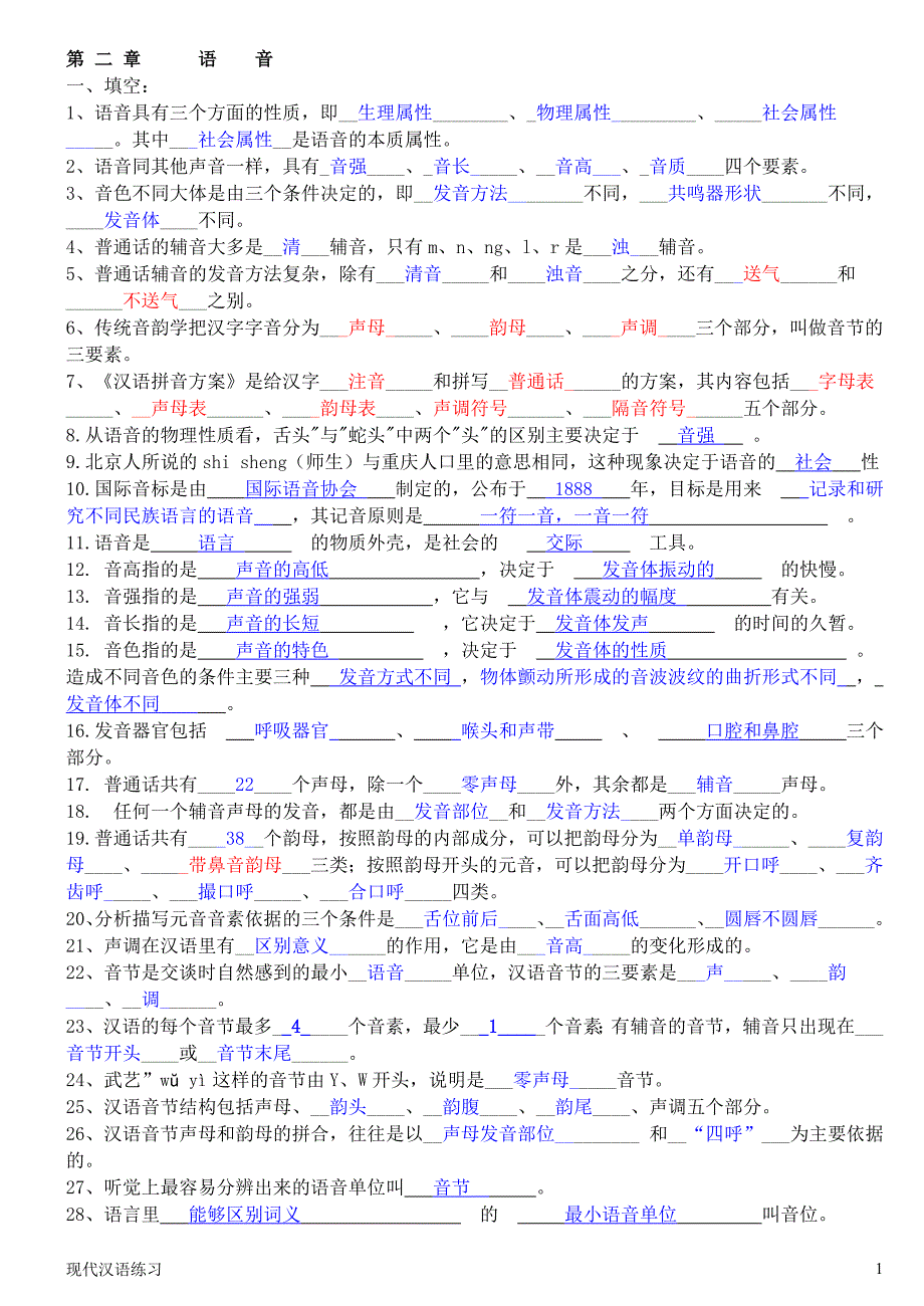 现代汉语练习-第章--语音-附答案.doc_第1页