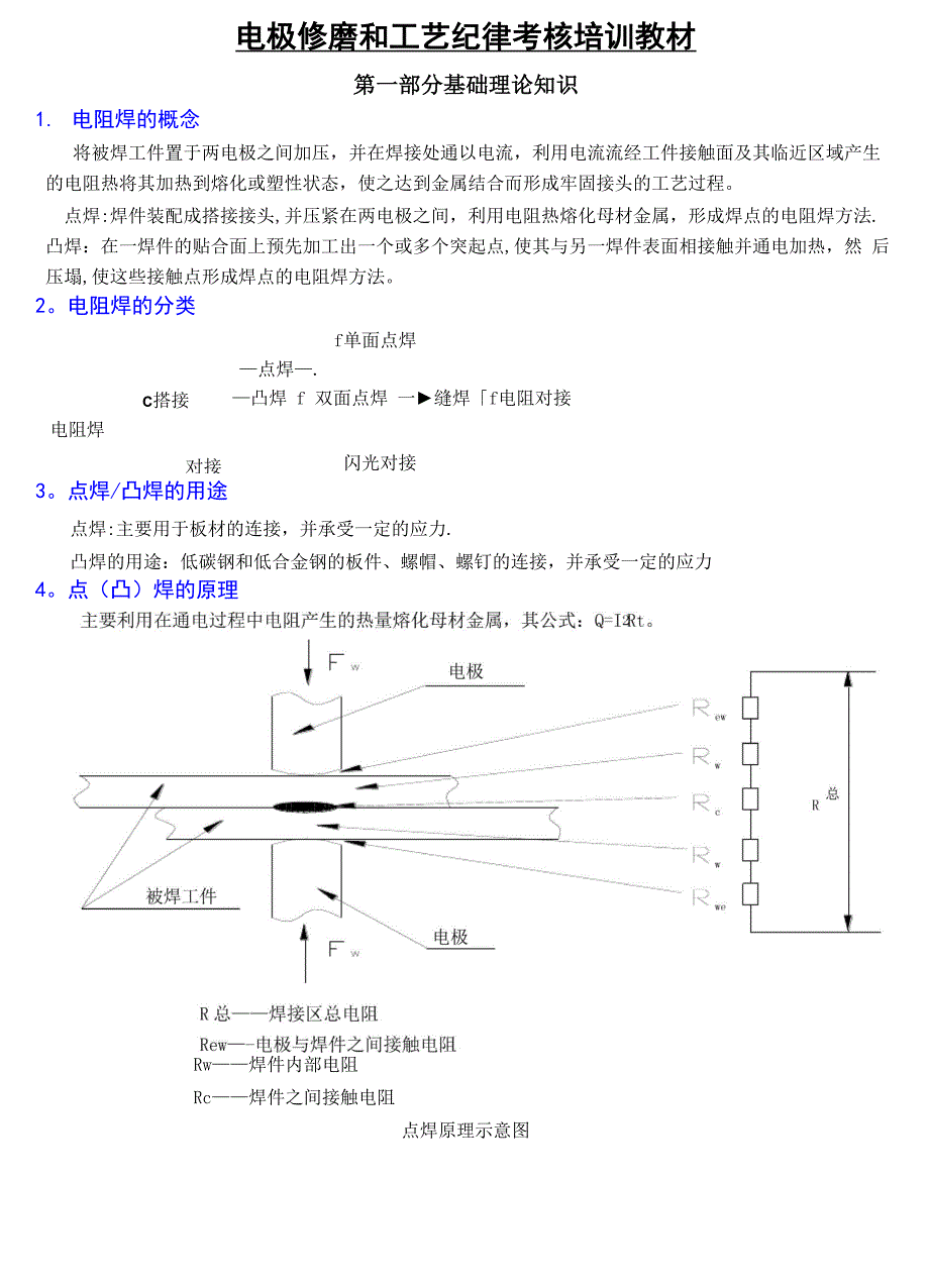 电极修磨-及工艺纪律考核培训教材_第1页