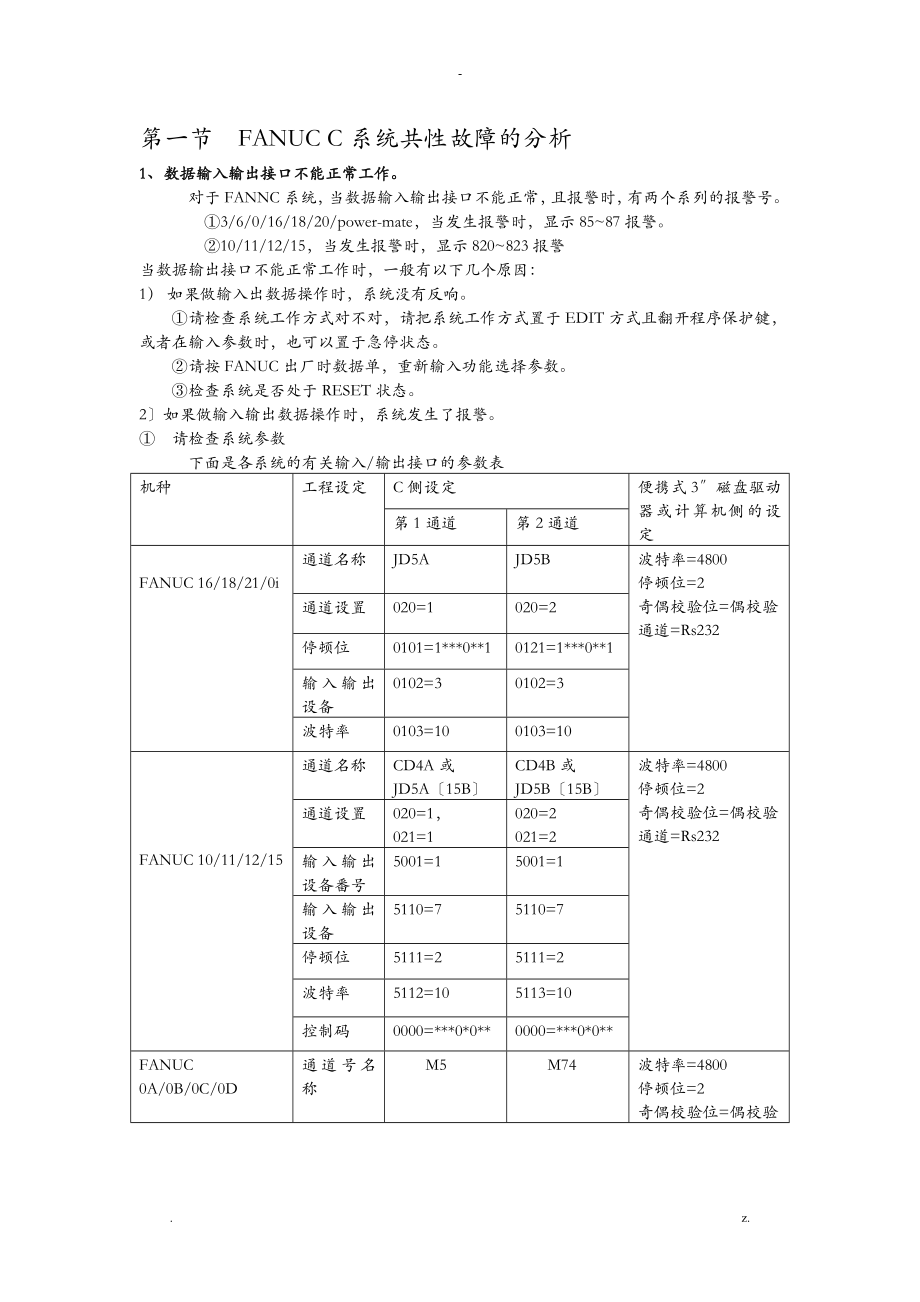 FANUC系统通用故障分析_第1页