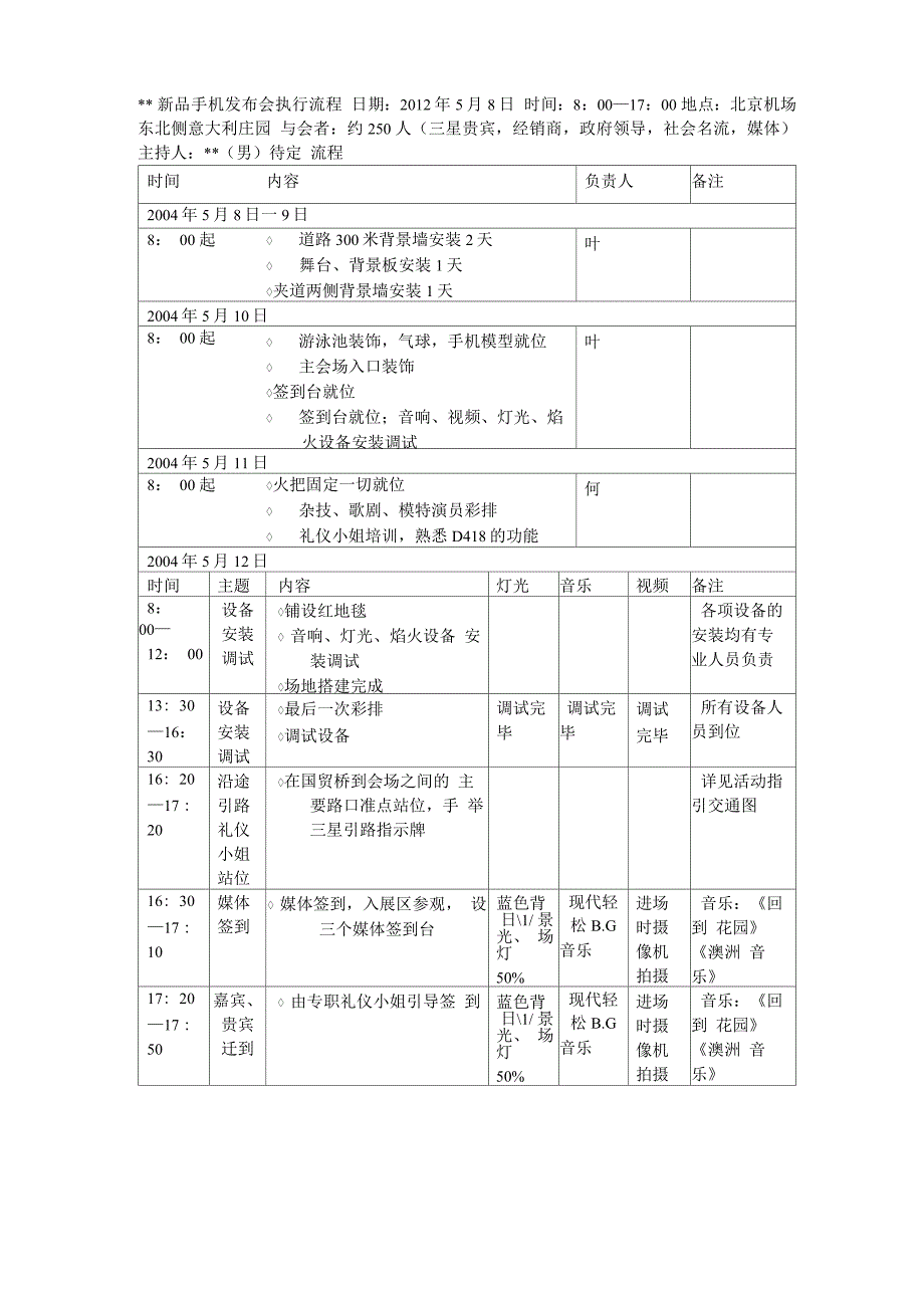 手机发布会流程时间表_第1页