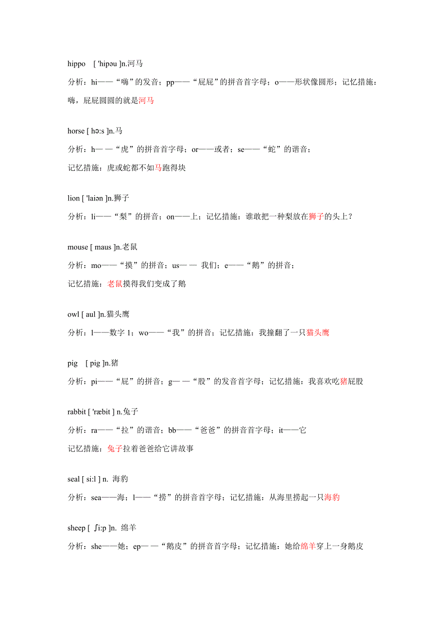 小学英语单词趣味记忆法_第3页