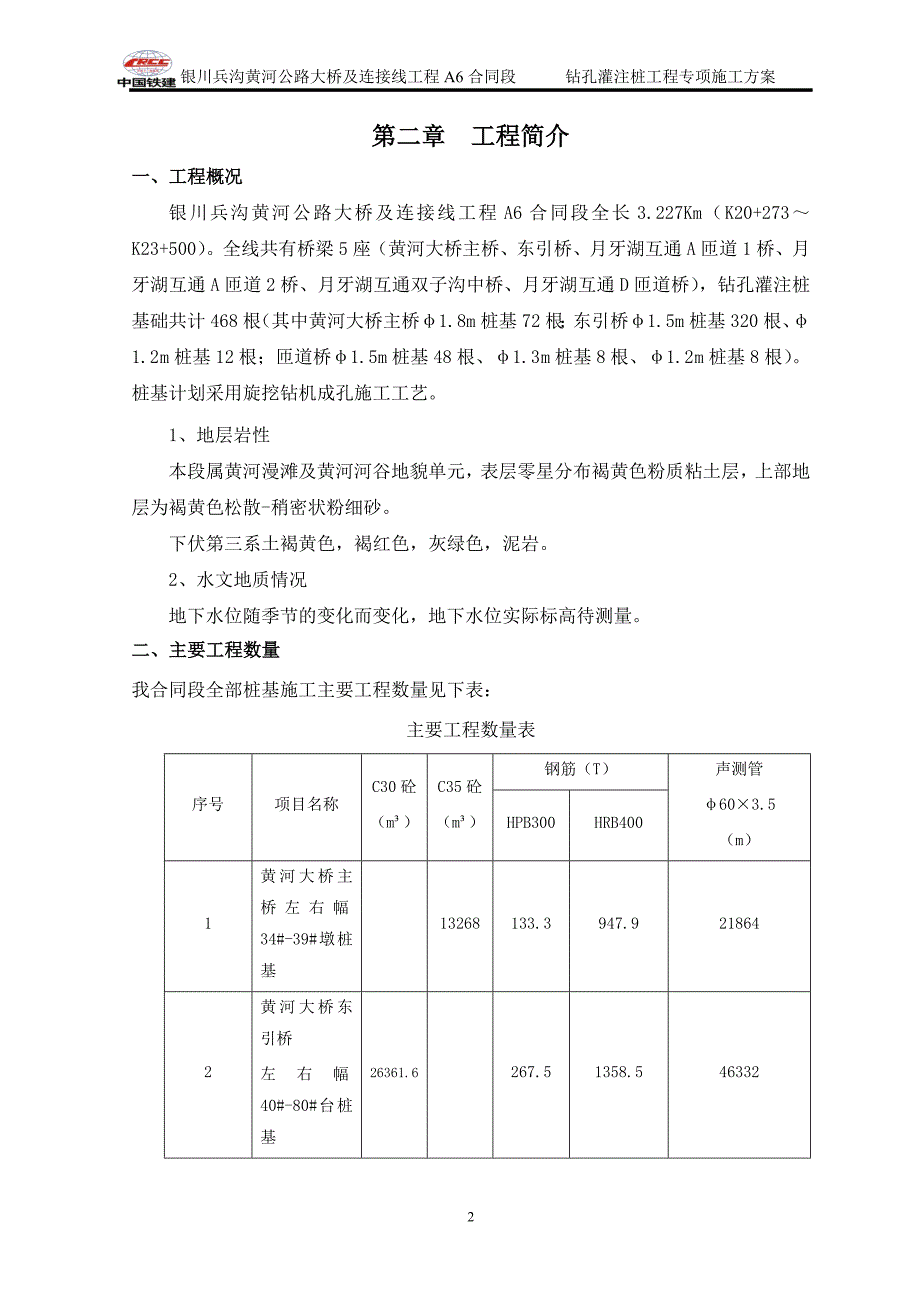 黄河公路大桥及连接线工程钻孔灌注桩工程_第2页