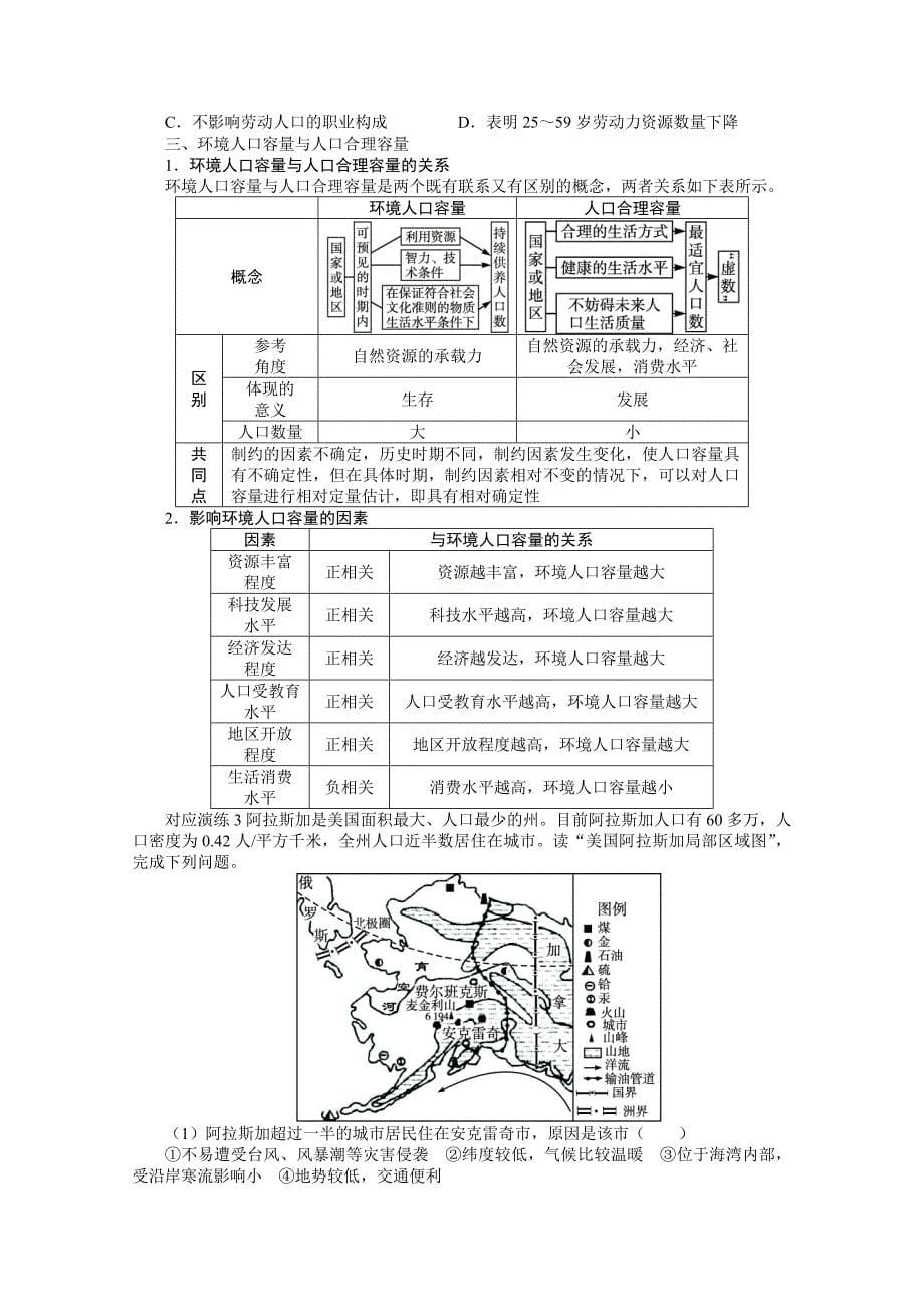 人教版高考地理一轮教学案：第6章第1讲人口的数量变化与合理容量_第5页