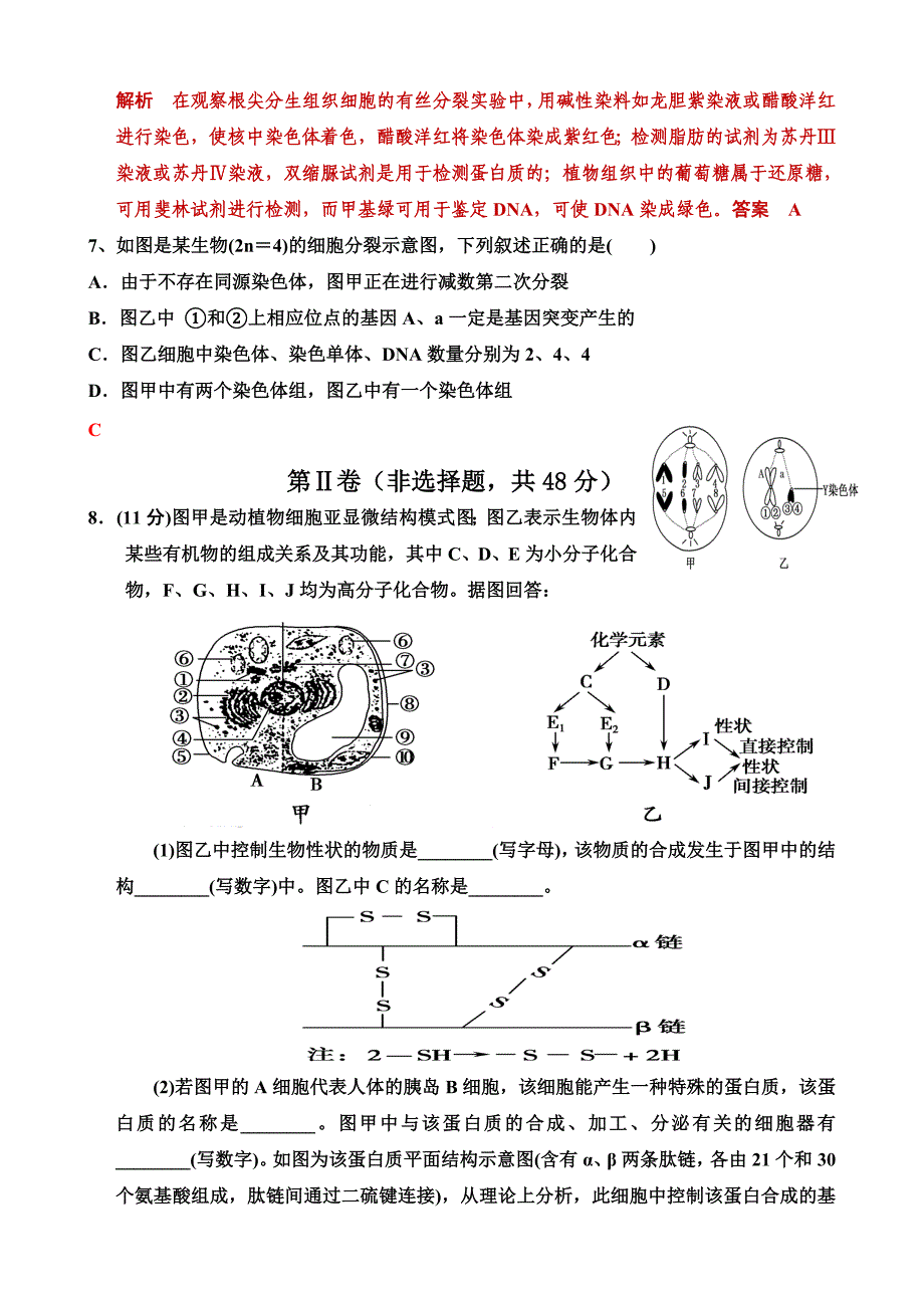 四川省仁寿第二中学高16届第五学期第一次月考_第3页