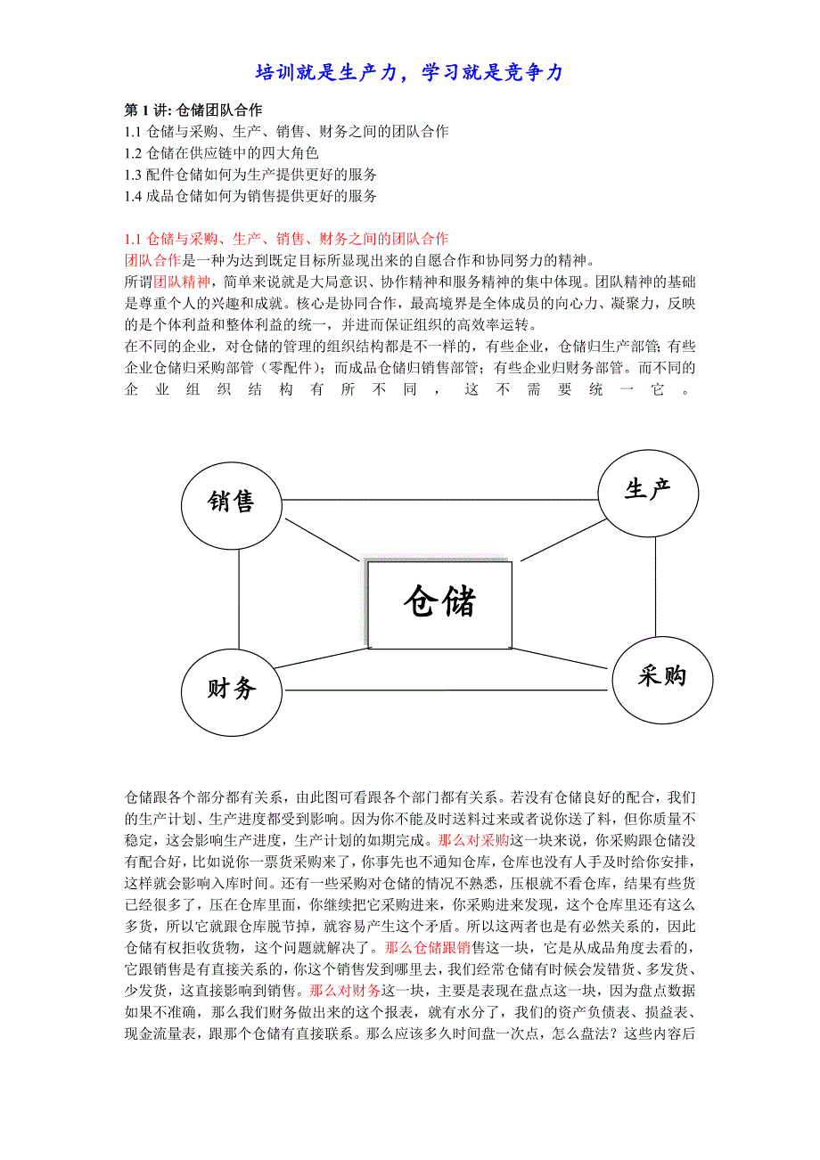 仓库的专业化与规范化管理_第1页