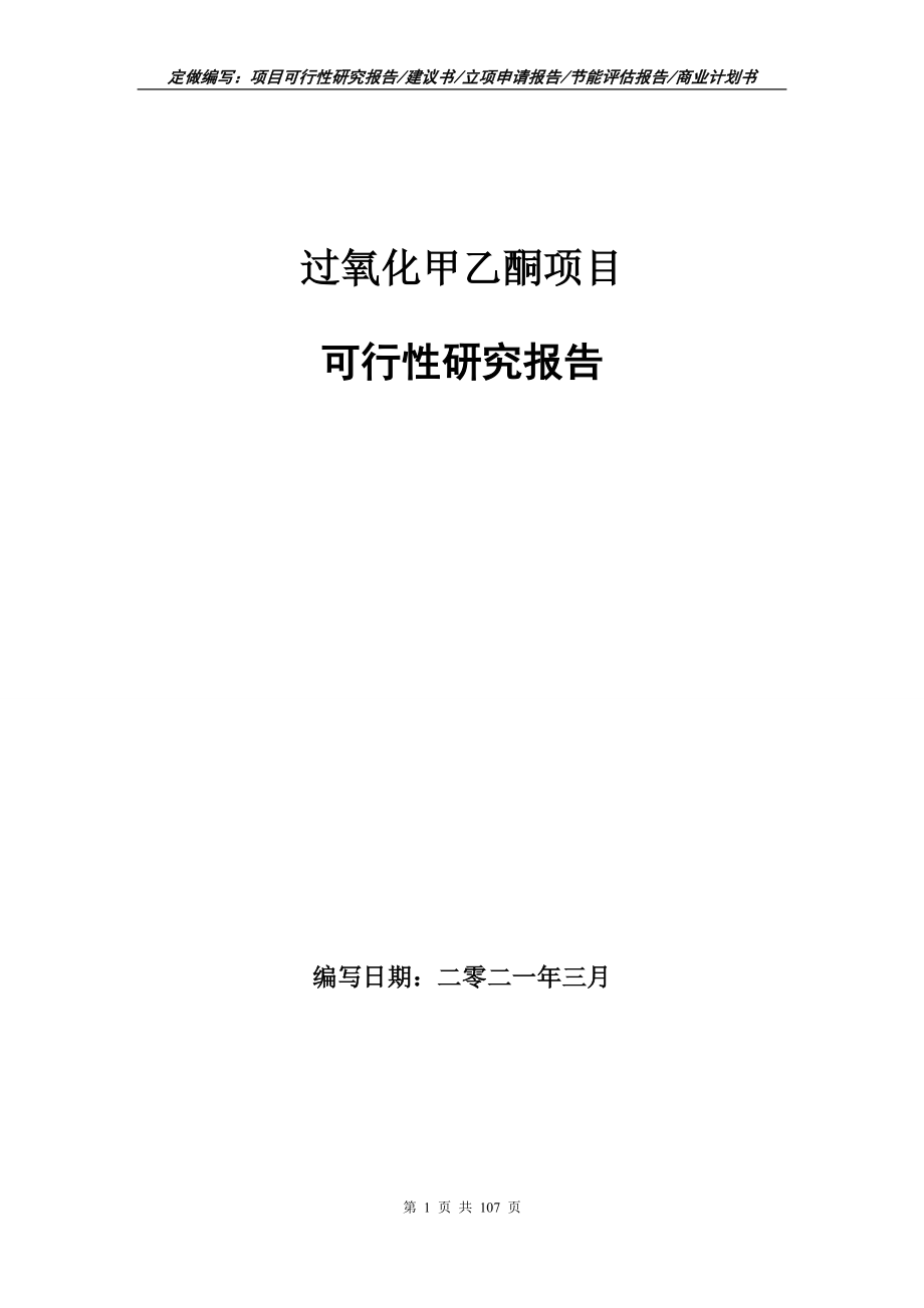 过氧化甲乙酮项目可行性研究报告立项申请_第1页