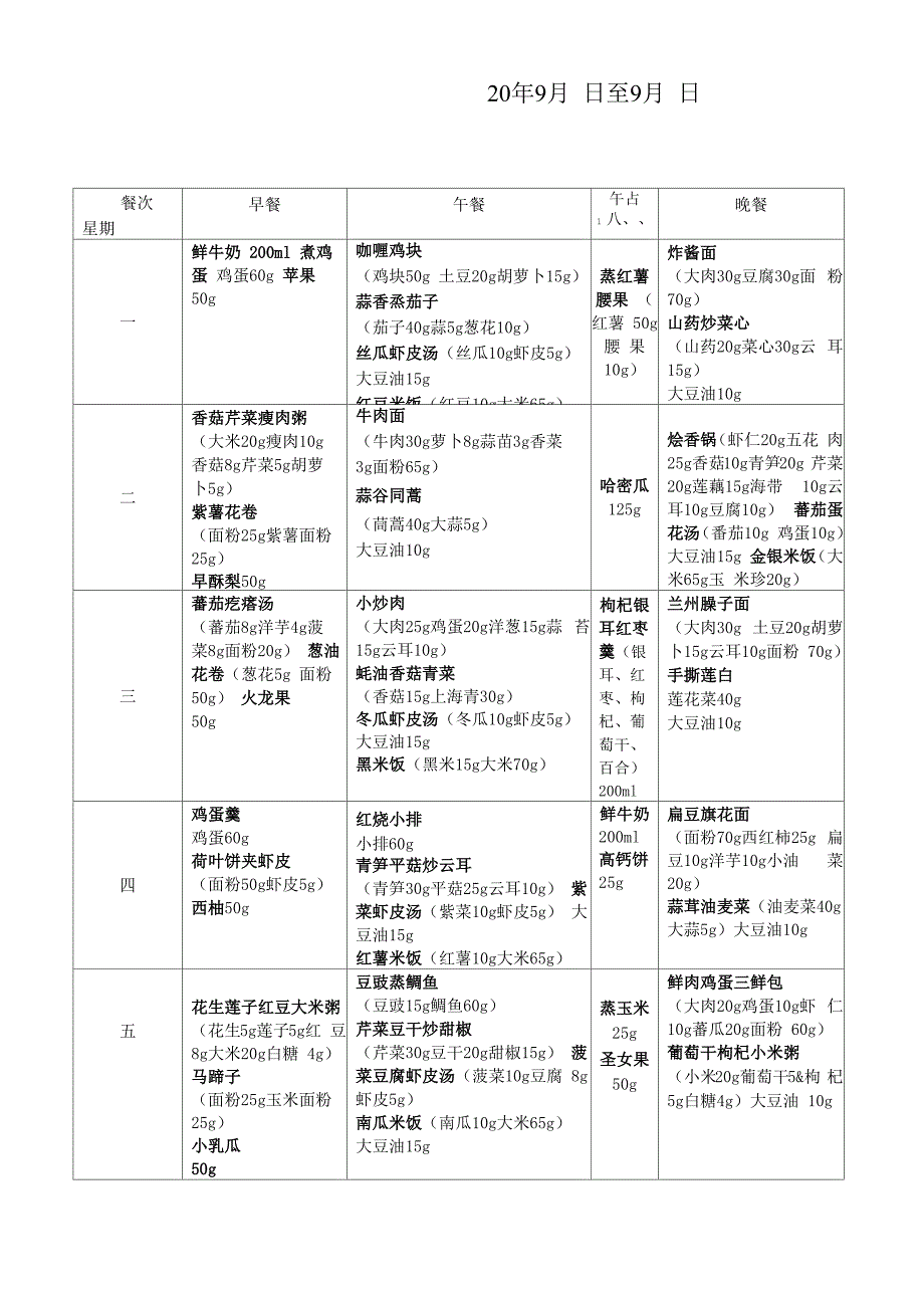 幼儿园9月食谱_第4页