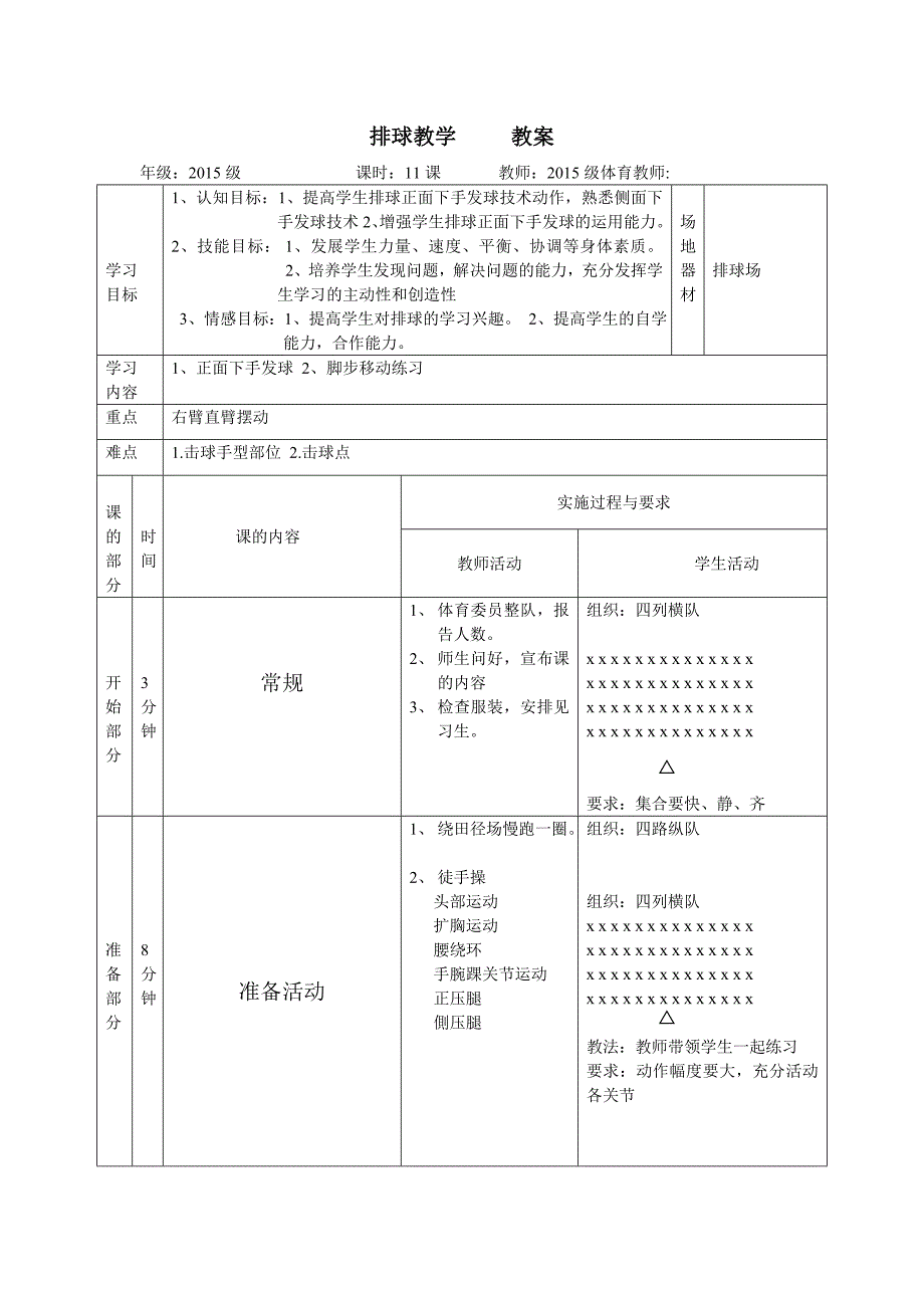 排球教学教案发球_第1页