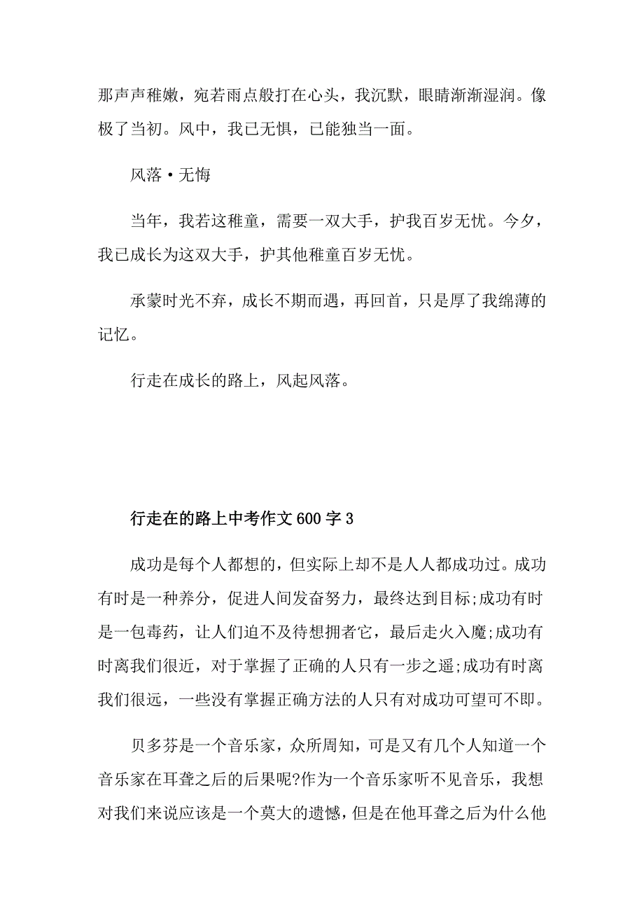 行走在的路上中考作文600字_第4页