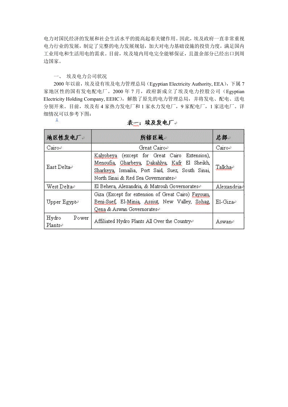 埃及电力市场的分析_第1页