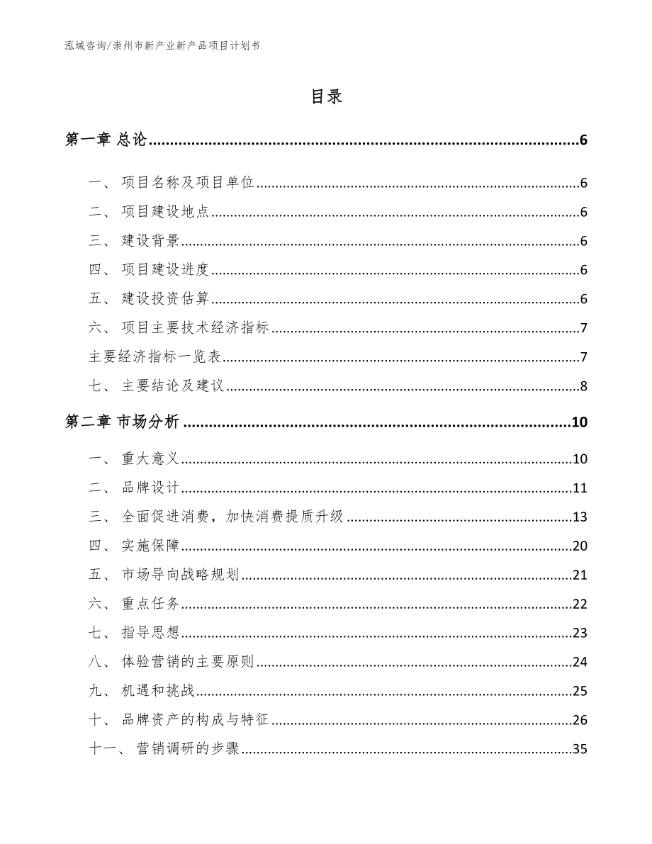 崇州市新产业新产品项目计划书模板范本_第2页