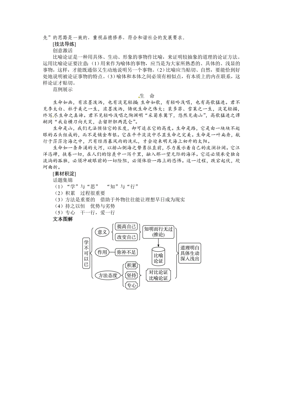 最新 苏教版高中语文必修1第二专题劝学节选讲解与例题_第3页