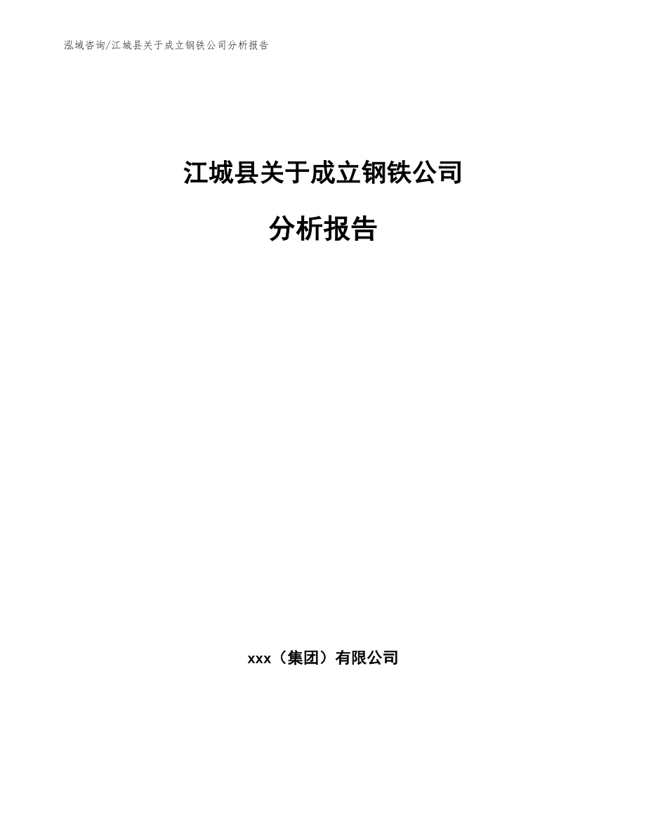 江城县关于成立钢铁公司分析报告【模板范本】_第1页